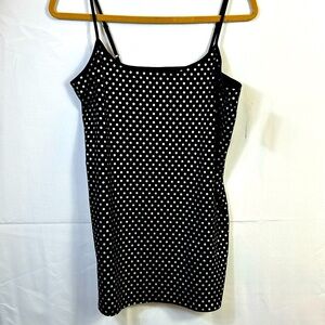 Torrid Foxy Twist Tee 1X Adjustable Strap Tank Foil Silver Dot New Stretchy